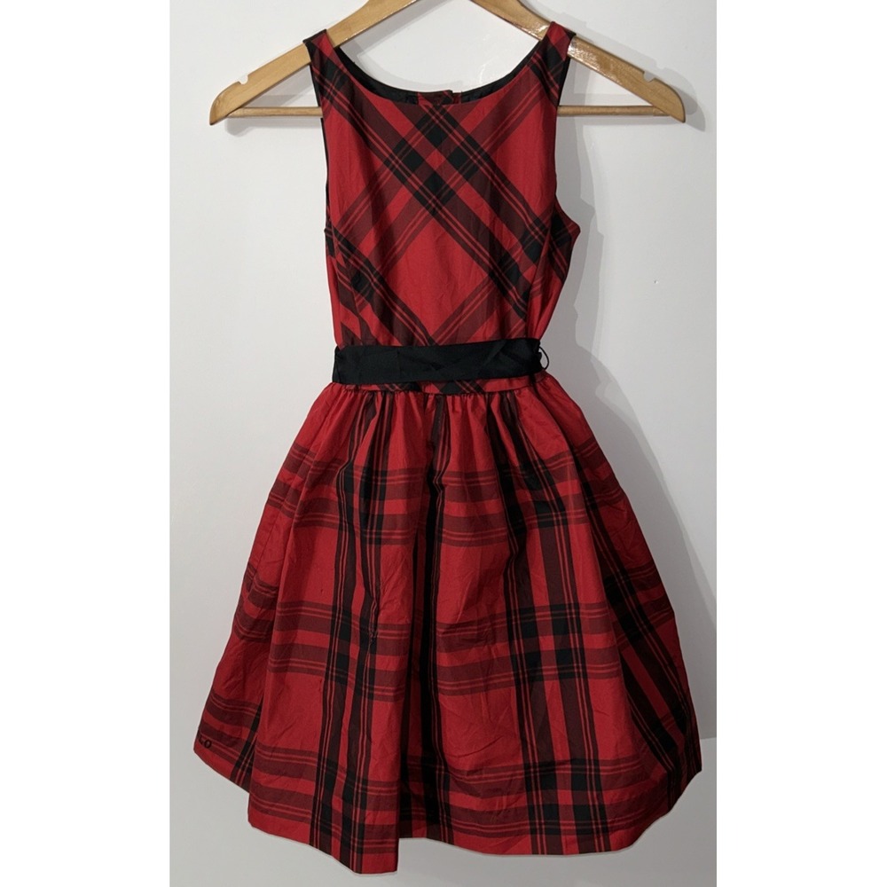 Polo Ralph Lauren Girls Dress Sz 10 Red Tartan Plaid Taffeta Holiday Lined Flare